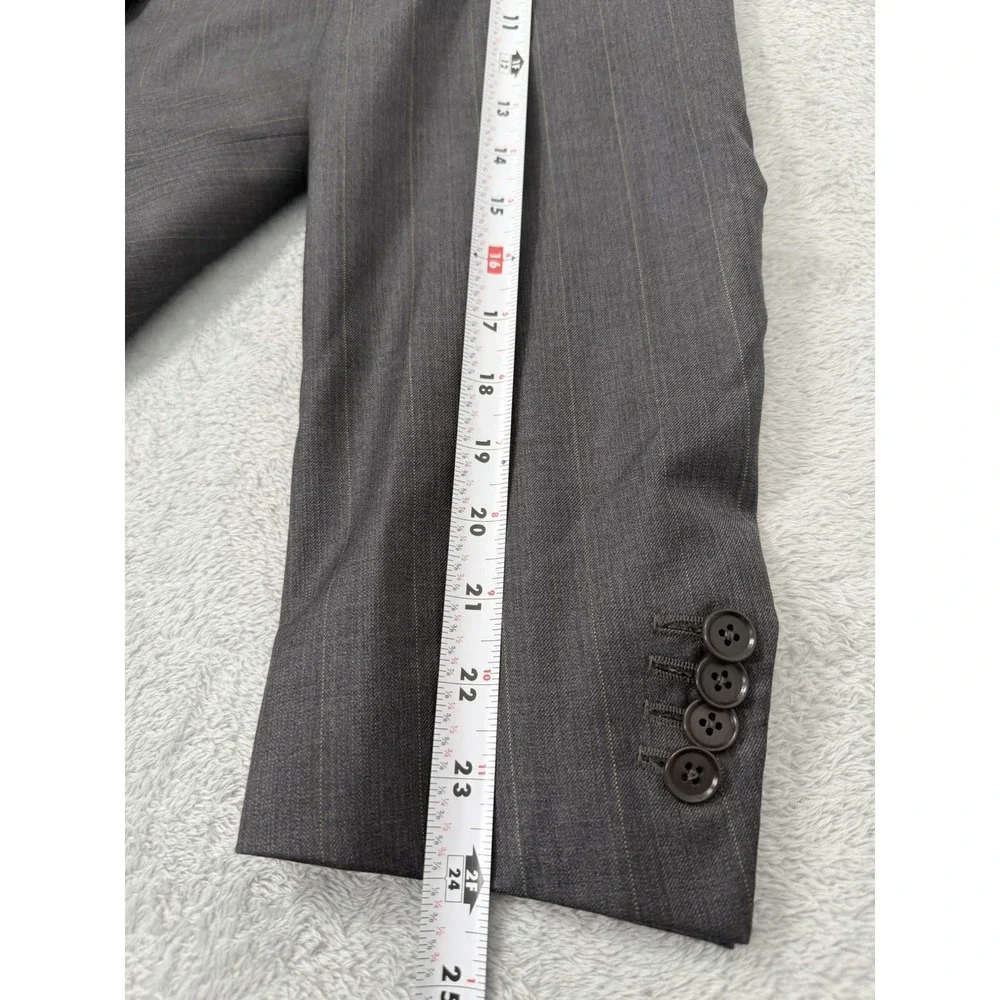 Isaia Napoli Delain Selection Blazer Men 42R Gray Pinstripes Wool 140s Suit Coat